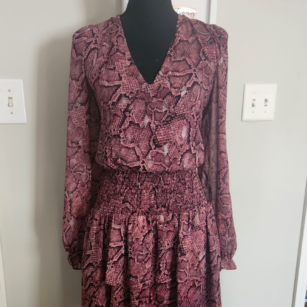 Pink Snake Print Dress